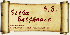 Vitka Baljković vizit kartica